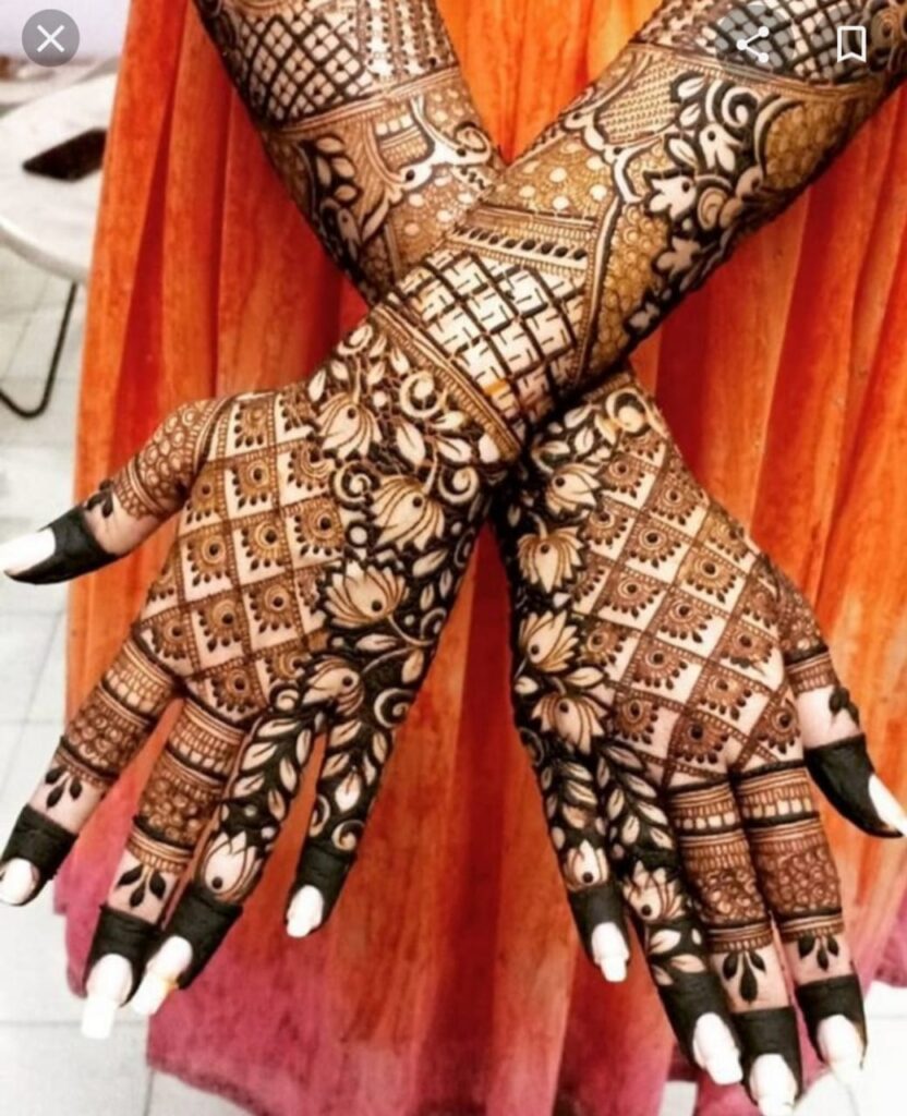 Indo Western Mehndi Design by the Best Mehndi Designer in Shivaji Nagar, Up